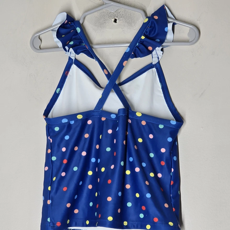 Hanna Andersson Girls Size 8 Swimming Seperate Tank Top Polka Dot Ruffle - Image 4 of 4