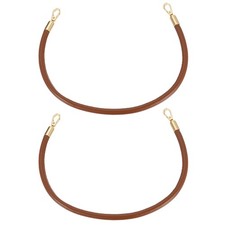 2Pcs Leather Handbag Handles, 50cm PU Shoulder Bag Straps Dark Brown, Gold 