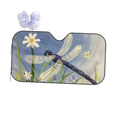 Windshield Sunshade for Car SUV Truck Foldable Uv Ray Floral Dragonfly
