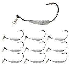 Weighted Swimbait Hooks 1/8oz 4/0 Hook Weedless Twist Lock 10 Pack