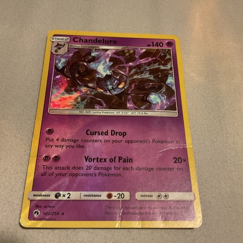 Chandelure 103/214 Holo Rare SM - Lost Thunder Pokemon MP
