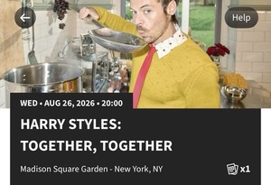 Harry Styles Concert Ticket Madison Square Garden New York NY Aug 26 2026 8PM