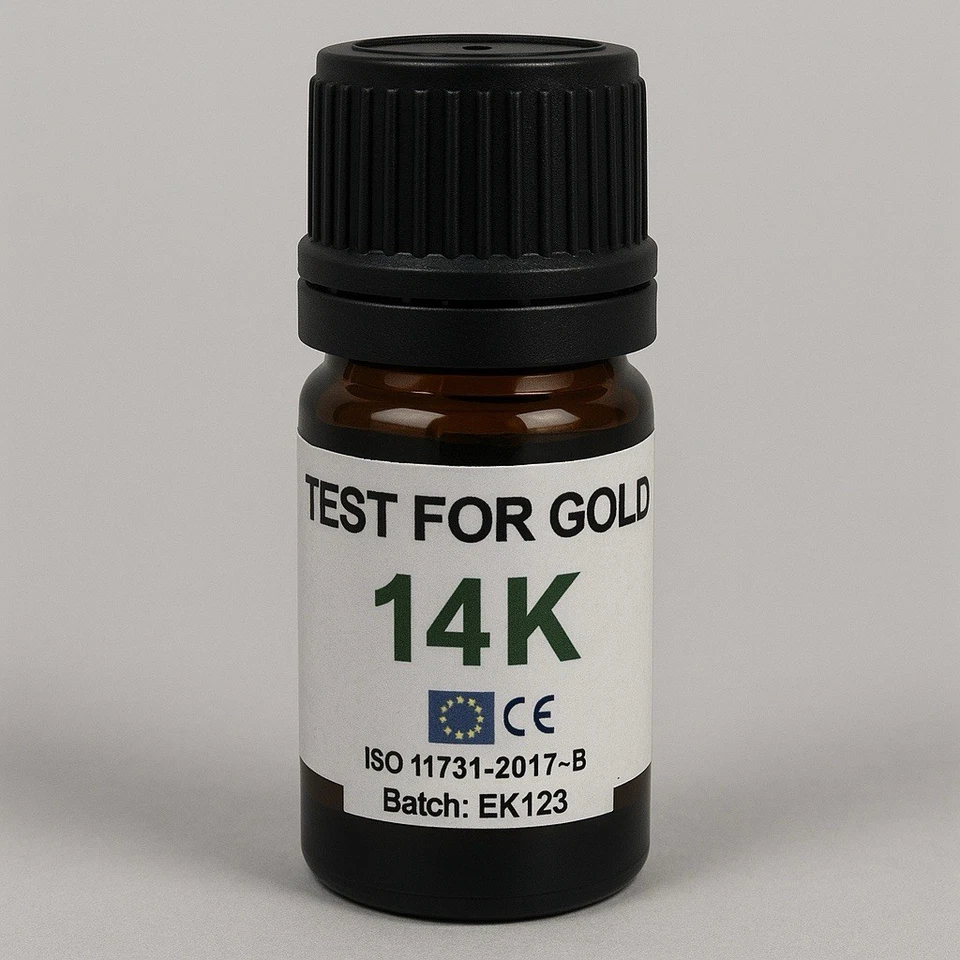 Kit test or 9K 14K 18K 24K + argent + platine + pierre – réactif bijoux maison - Photo 3/4