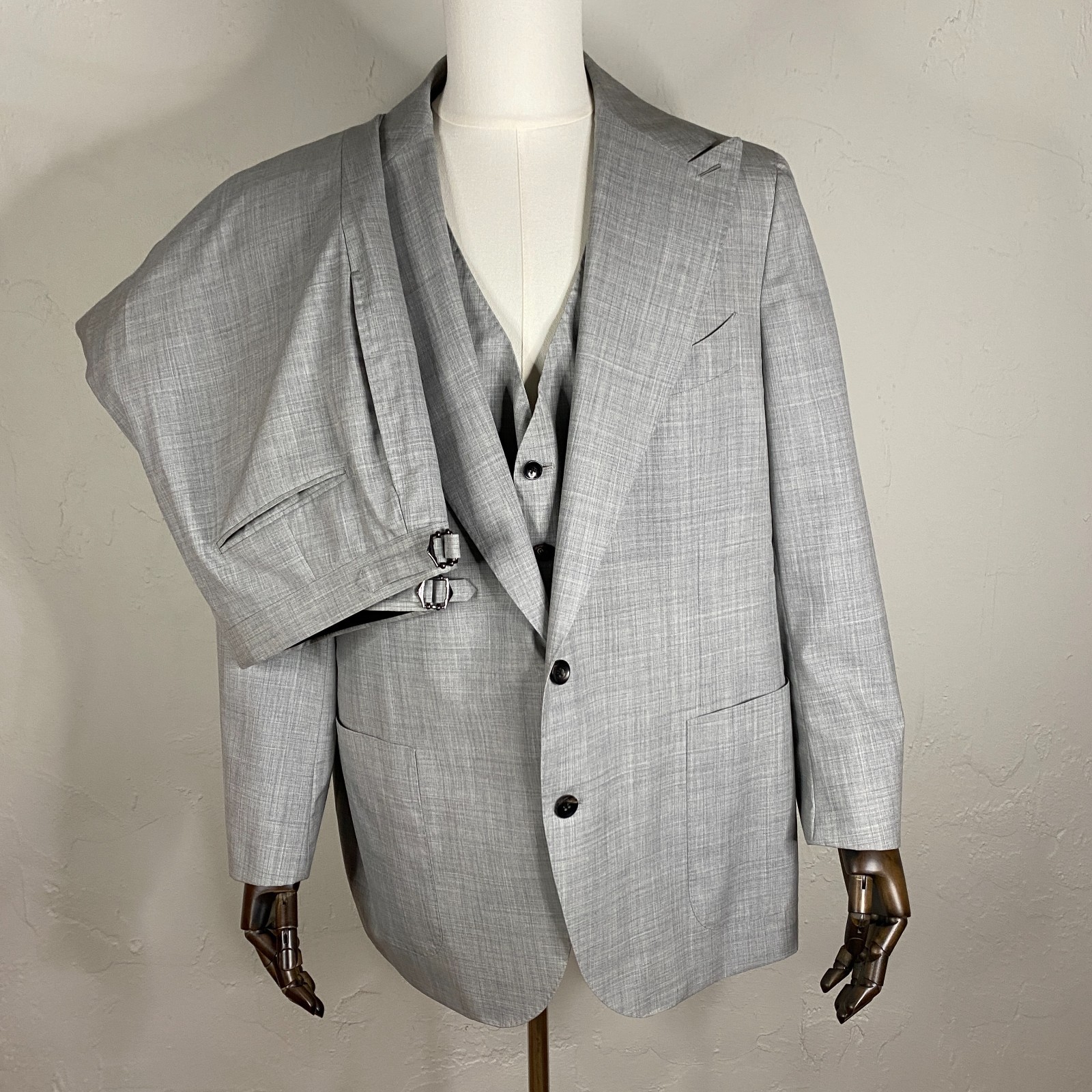 Suitsupply La Spalla 3 Piece Suit 48S 40x27 Blazer Suit Jacket Pants Vest Italy