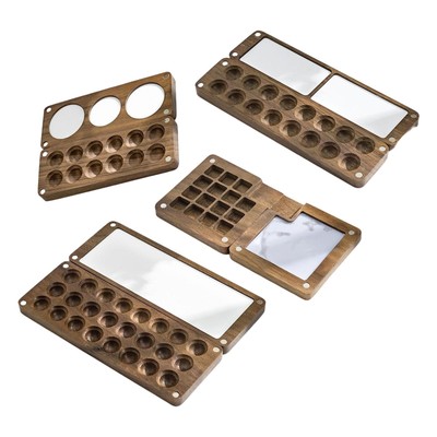 Leere Palette 12/15/16/24 Grids Tragbarer Acryl Farbkasten Aus Holz