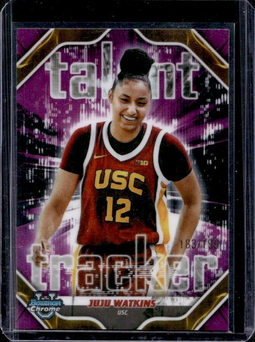 2025-26 Bowman JuJu Watkins Talent Tracker Chrome Fuchsia Refractor #/199