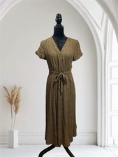 Loft Cheetah Print Button Down Dress with Tie