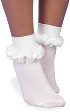 Jefferies Socks Girls Seamless Tutu Ruffle Lace Turn Cuff Socks 1 Pair Pack