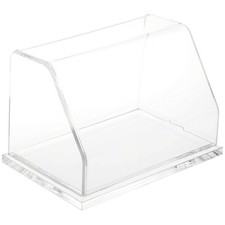 Plymor Clear Acrylic Slanted Front Display Case with Base, 6" W x 4" D x 4" H