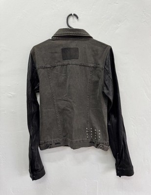 ジャケット・アウター KSUBI leather sleeve denim jacket ksubi mens denim jacket wild dog leather grey extra small xs | eBay