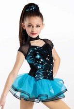 Dance Costume Weissman 13600 Medium Adult Turquoise Jazz Tap Pom Pom Team