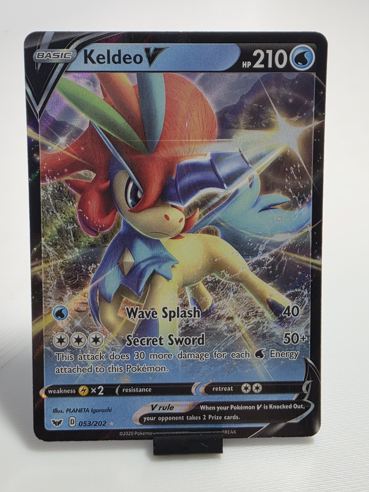 Keldeo V Holo Ultra Rare SWSH01: Sword & Shield Base Set 053/202 MP
