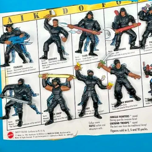 ¡Lote de 10 tripas Mattel 1986 de colección! Figuras de acción Akido Ninja Force Samurai Foto 2 de 3