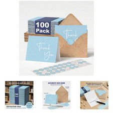 Thank You Cards Bulk Pack 4x6 Inch Blank Cards Set with Envelopes and Stickers