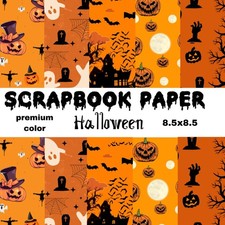 Halloween Scrapbook Paper: 20 Double Sided Premium Color Sheets For Scrapbooking