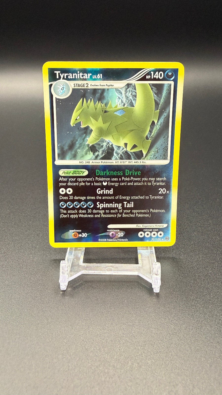 Tyranitar LV.61 30/100 - REVERSE HOLO Rare - Pokemon Stormfront LP