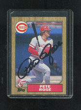 BEAUTIFUL 1987 TOPPS PETE ROSE SIGNED ON CARD IN PERSON BOLD BLACK SIGNATURE 200