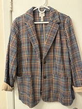St. John s Bay Women s Plaid Blazer XL Button...