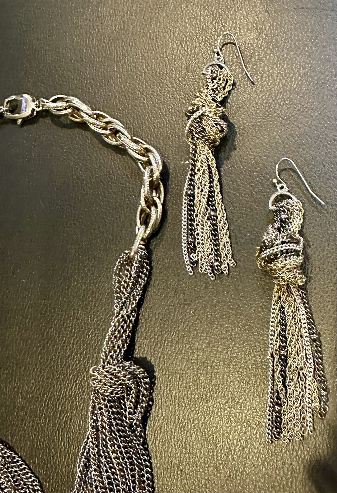 BCBGeneration Silver Multi Chain Necklace Dangle … - image 7