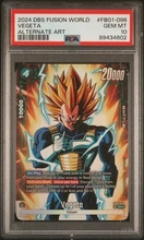 2026-08-23 · $118 · Dragon Ball Vegeta Awakened Pulse FB01-096 Alternate Art PSA 10 Gem Mi