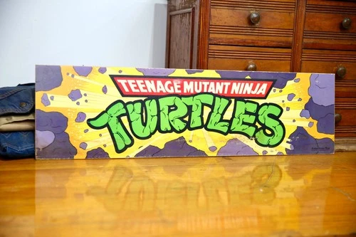 VTG 90s TMNT Teenage Mutant Ninja Turtles figure Store Display Sign