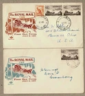 Australia 1955 Royal Cobb & Co. Coach FDC Cover x2