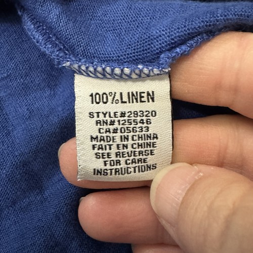 Top HABITAT Mujer XXL Azul 100% Lino Manga 3/4 Minimalista Lagenlook - Imagen 8 de 8