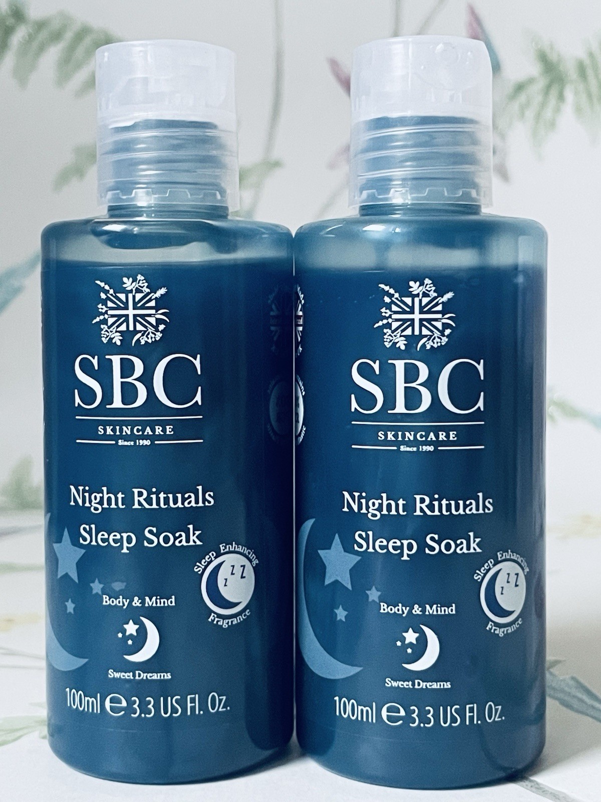 SBC Night Rituals Sleep Soak Bubble Bath Shower Gel Body Wash Calming 2 x 100ml