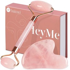 BAIMEI IcyMe Jade Roller Gua Sha, Face Roller Redness Reducing Skin Care Tools