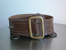 French officer belt WW1 WW2 military brass leather 115cm old