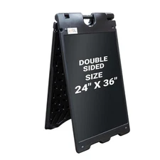 Outdoor A-Frame Sandwich Signboard 24” x 36” Display Surface – w/PVC Sign Pro...