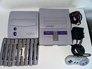 Super Nintendo Jr. White Console And SNES With 9 Games