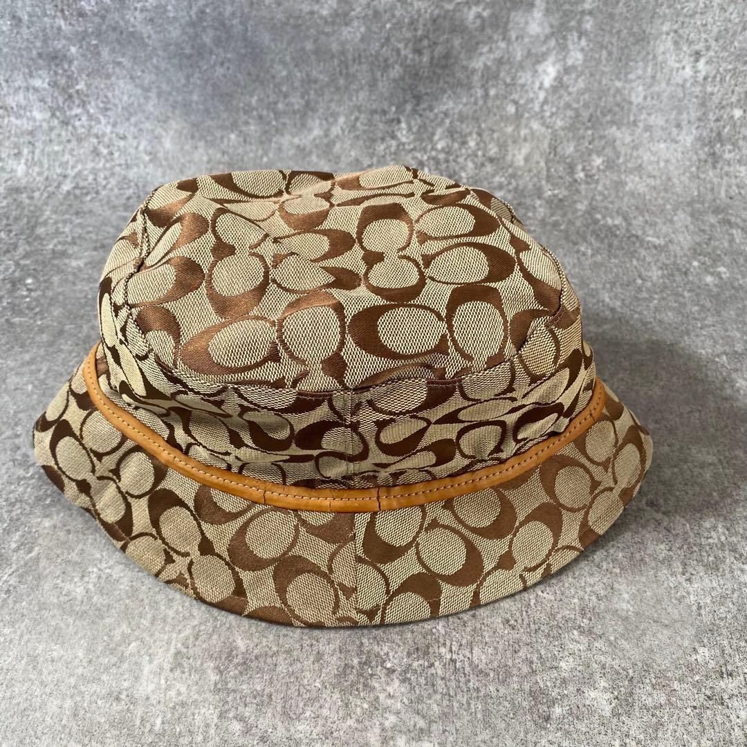 Coach Signature Jacquard Bucket Hat Women's Fashion Accessory Auth thumbnail 5