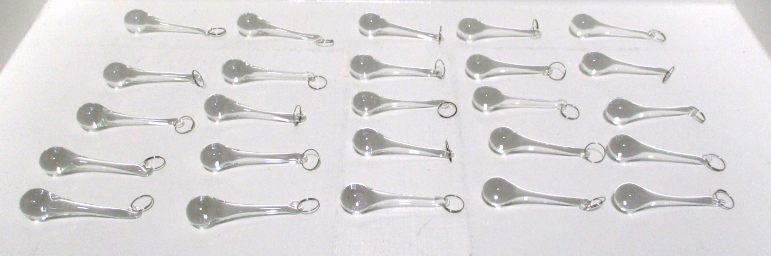 25 X Prismas de araña de cristal cortado vintage con gotas