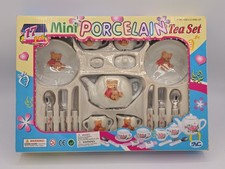 Vintage 17 Piece Mini Porcelain Tea Set Teddy Bears New In Package
