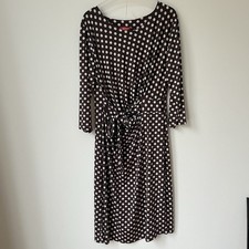 Stegmann Hamburg Kleid braun weiß Polka Dots Vintage Gepunktet Midikleid