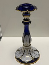 Moser Kerzenhalter-Kerzenständer Aus Glas Kobalt Blau