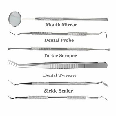 6 Pcs/Kit Dental Lab Oral Care Hygiene Scaler Teeth Cleaning Deep Set Instrument
