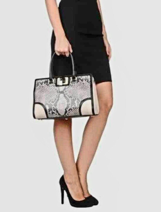 FURLA handbag python Embossed leather white black - image 10