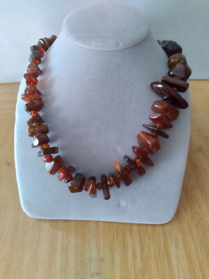 Unique Baltic Sea AMBER, Polished NUGGETS & BEADS Multicolor Necklace 28''lg.  