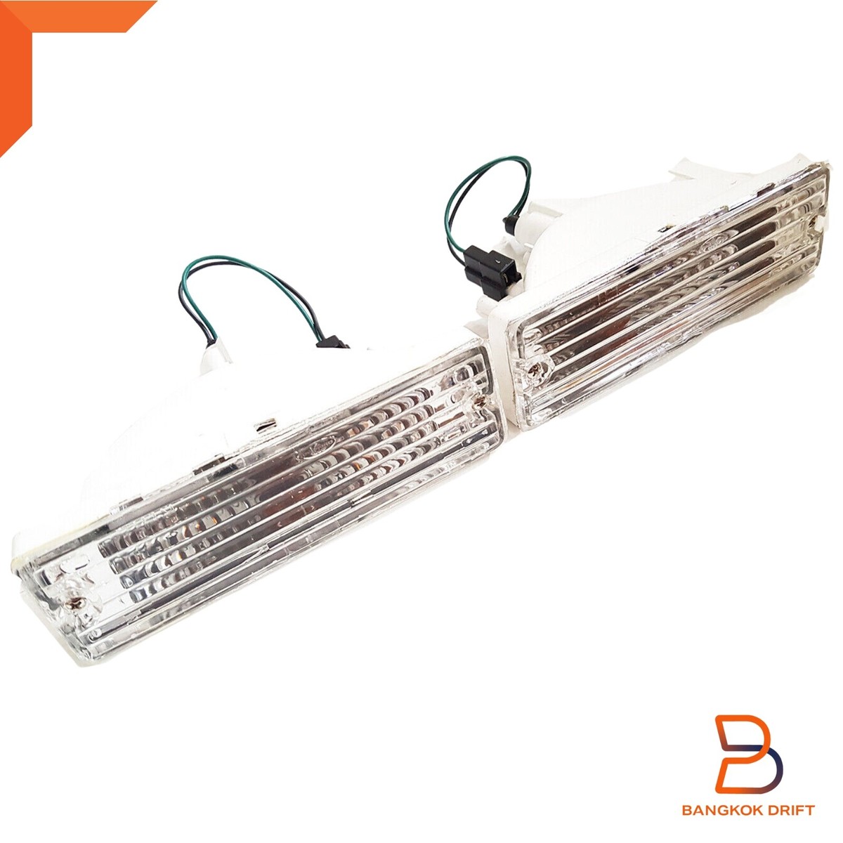Pair Front Bumper Turn Signal Light for Nissan NAVARA D21 Hardbody