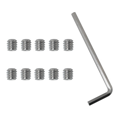 10PCS 1/4-20 X 1/4 Hex Socket Set Screw Stainless Steel Full Thread Cup-Point Sc