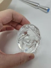 Signed Steuben Crystal Art Glass Dragon Hand Cooler, Paperweight Figurine