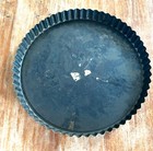 Vintage French Metal Fluted Pie Tart Pan Baking Tin 9.5” Removable Bottom