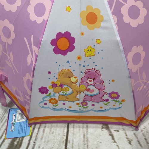 Care Bears Mädchen Regenschirm Vintage Cheer True Heart Blumen Kind Regenbogen 2004 Y2K mit Etikett - Bild 3 von 19