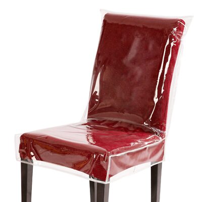 Plastic Dining Chair Protector 18 x 17 inch Chair Covers with BackrestsClear ...