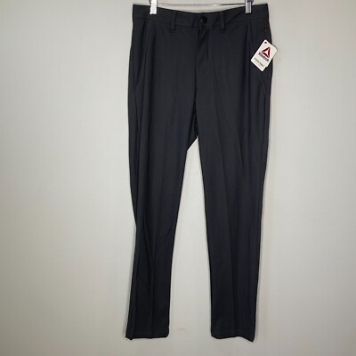 Reebok Men's 5 Pocket Tapered Pants Moisture Management Size 30x32 Ebony