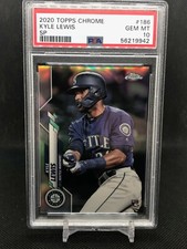 2020 Topps Chrome Kyle Lewis RC #186 PSA 10 GEM MINT Short Print ROY SEA Mariner