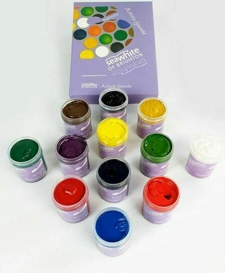 Seawhite Super Gouache Paint Set, 12 x 40ml bottles New in Box