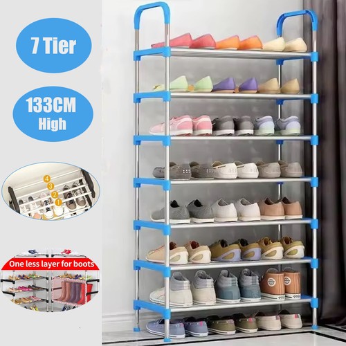 New Shoe Rack Stackable Cabinet Organiser Footwear Storage With Dustproof Cover - Picture 16 of 18